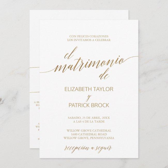 Elegant Gold Calligraphy | Spanish Details Wedding