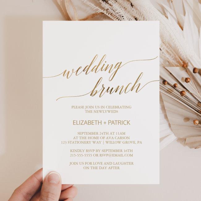 Elegant Gold Calligraphy Wedding Brunch