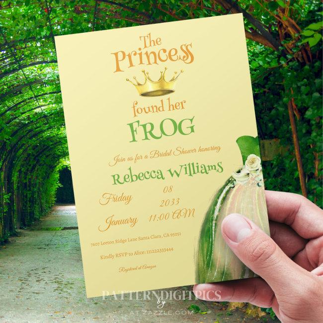 Elegant Gold Crown Princess Frog Baby Shower
