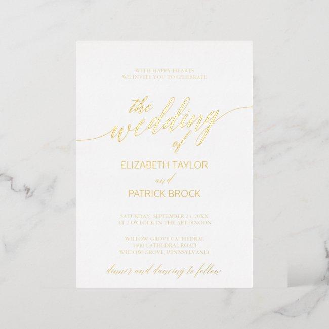 Elegant Gold Foil Calligraphy Wedding Foil