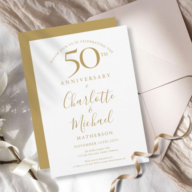 Elegant Golden Signature 50th Wedding Anniversary