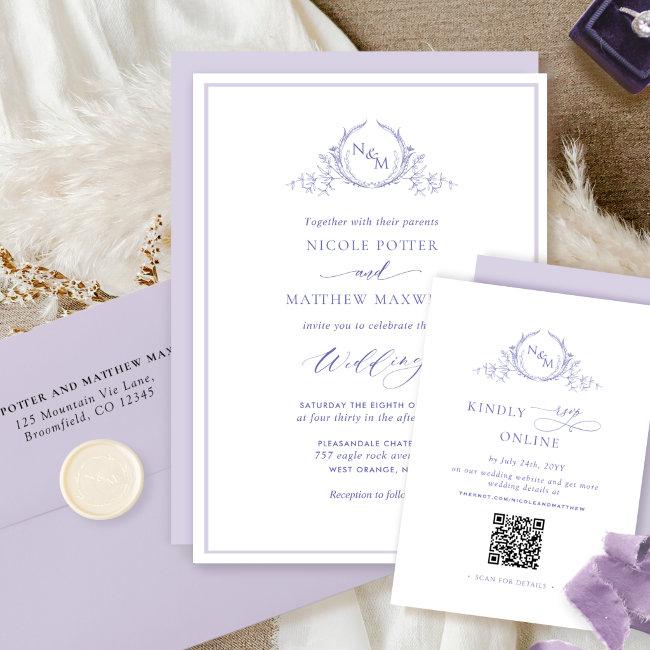 Elegant Lavender Monogram Wedding