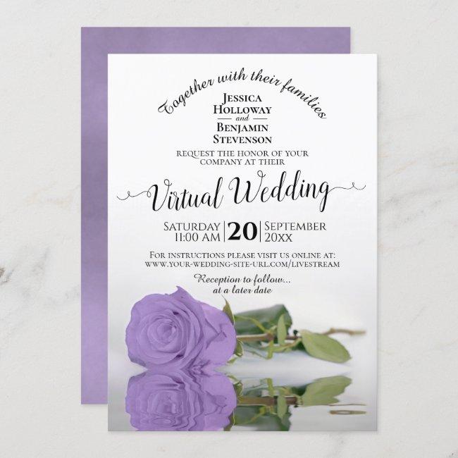Elegant Lavender Purple Rose Virtual Wedding