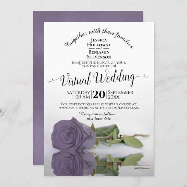 Elegant Lilac Or Dusty Purple Rose Virtual Wedding