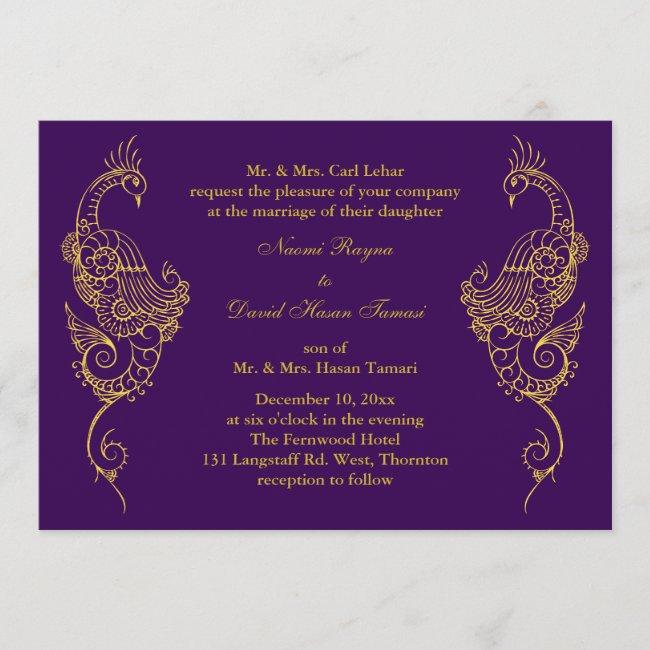 Elegant Mehndi Peacock Wedding  - Purple