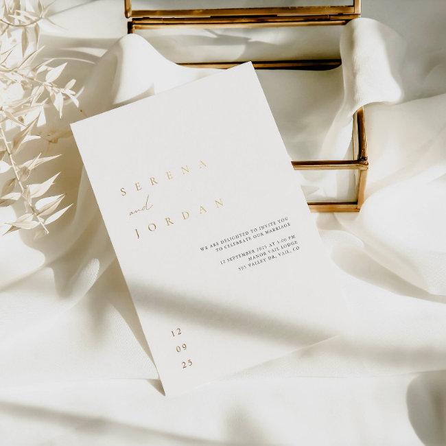 Elegant Minimalist Ivory Foil Wedding Foil