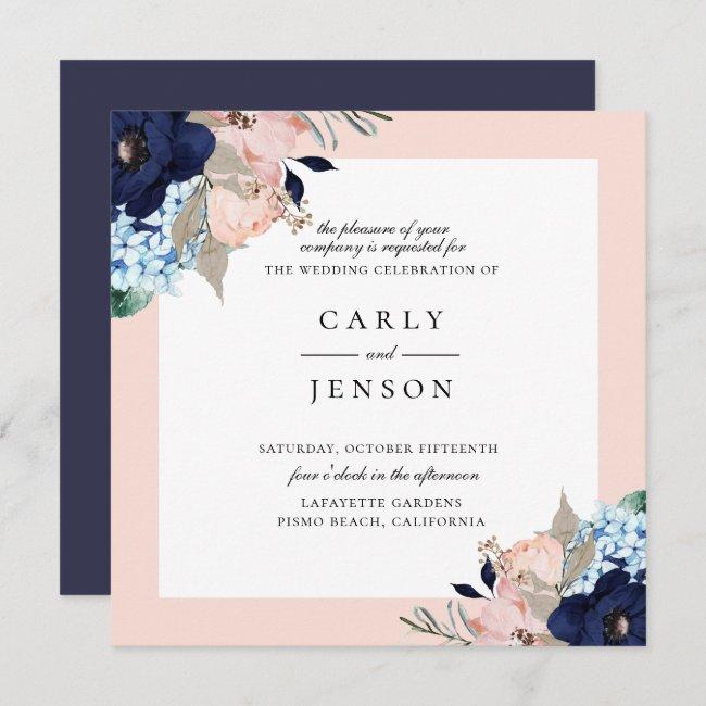 Elegant Navy + Blush Floral Wedding