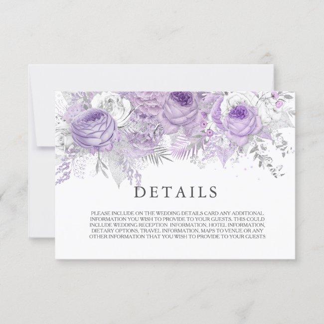 Elegant Purple Sparkle Flowers Wedding Details