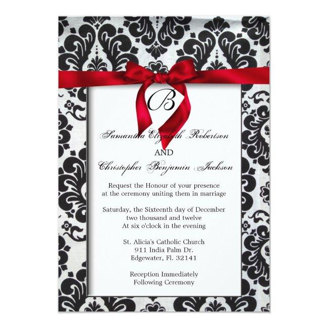 Elegant Red Accent Wedding Invite