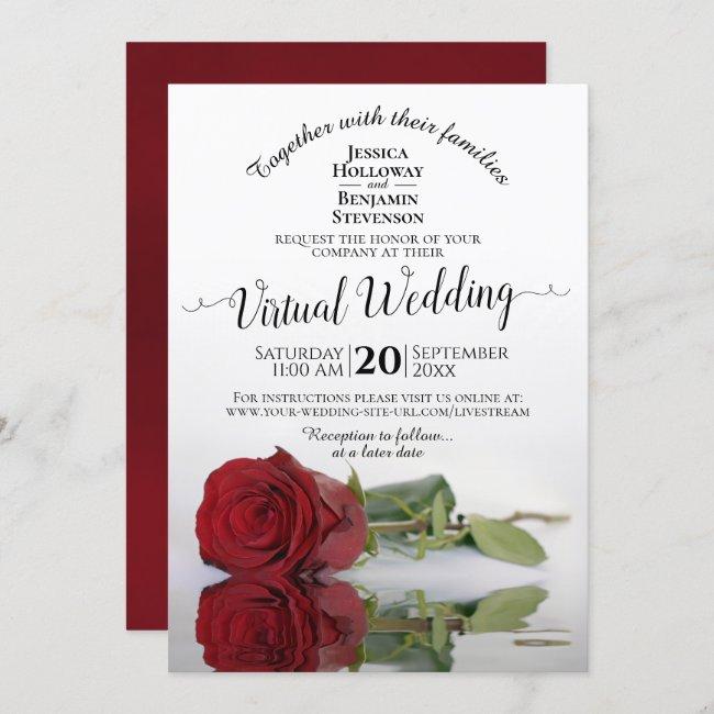 Elegant Reflecting Red Rose Virtual Wedding