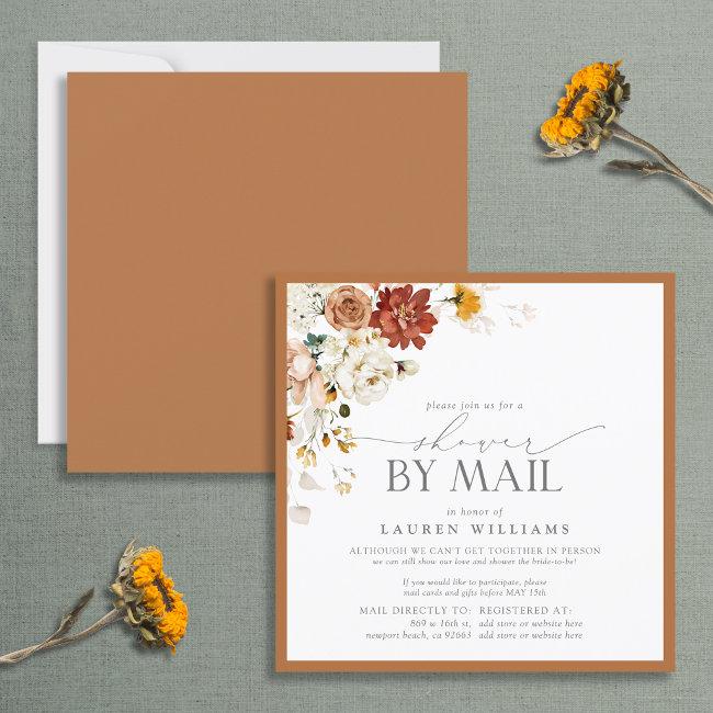 Elegant Rust Orange Watercolor Baby Shower Mail