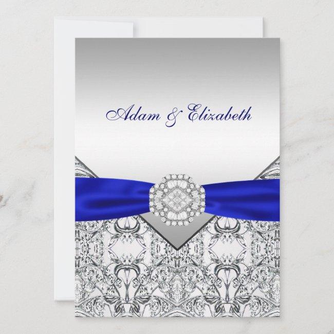 Elegant Silver And Royal Blue Wedding