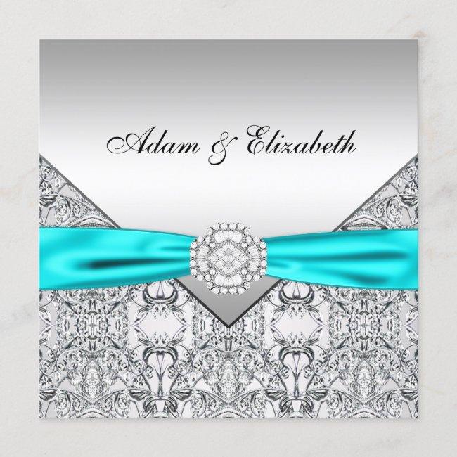 Elegant Silver Teal Blue Wedding