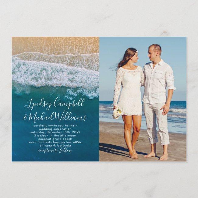 Elegant Tropical Beach Ocean Photo Wedding