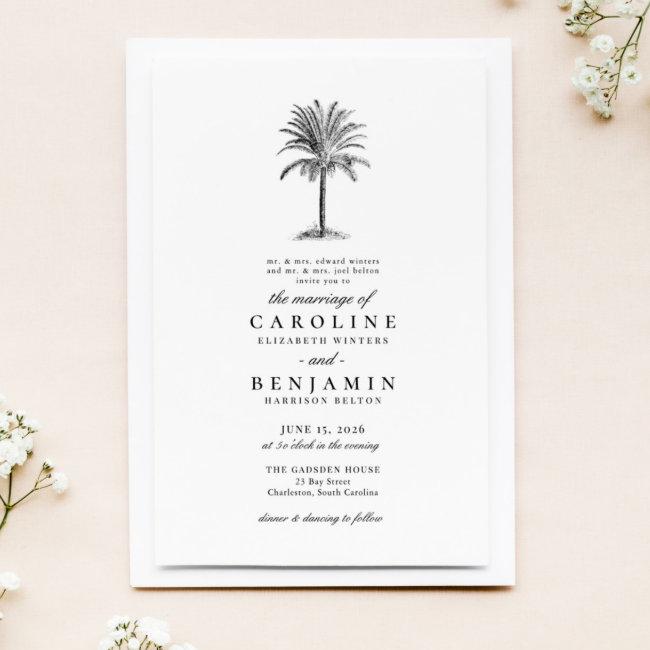 Elegant Tropical Vintage Palm Tree Wedding