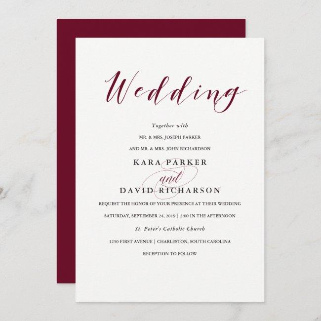 Elegant Typography | Marsala Wedding
