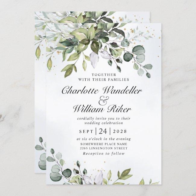 Elegant Watercolor Eucalyptus Greenery Wedding