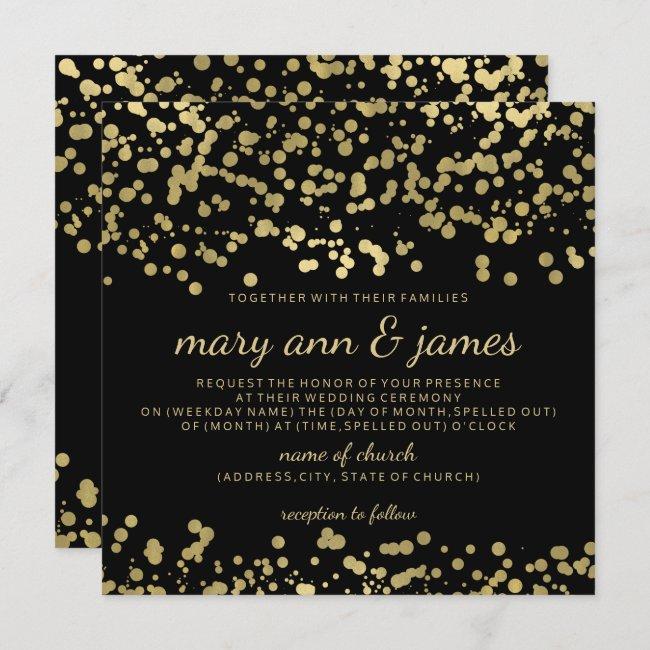 Elegant Wedding Gold Foil Look Confetti