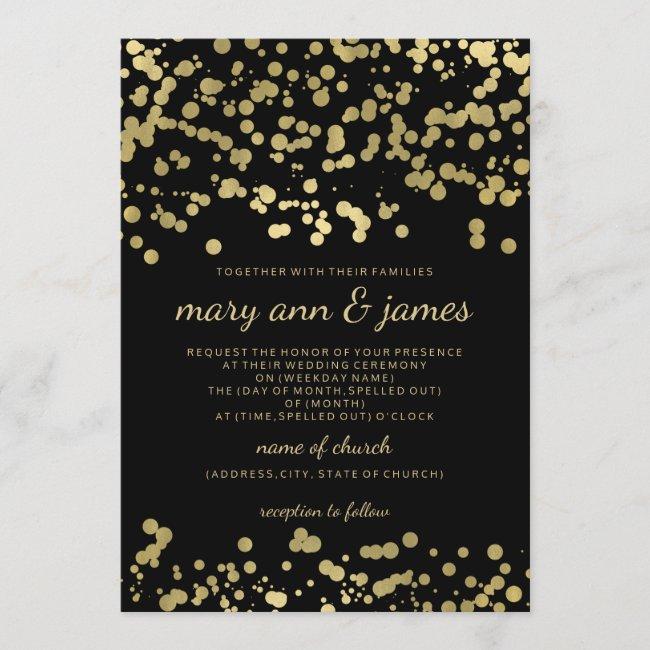 Elegant Wedding Gold Foil Look Confetti