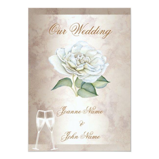 Elegant Wedding Marble Rose Cream White Champagne