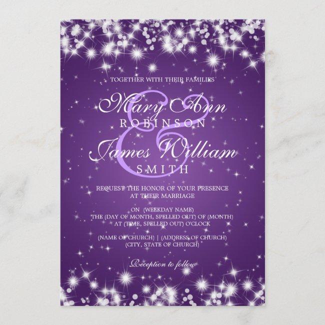 Elegant Wedding Winter Sparkle Purple
