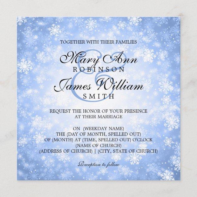 Elegant Wedding Winter Wonderland Sparkle Blue