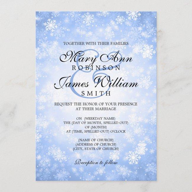 Elegant Wedding Winter Wonderland Sparkle Blue