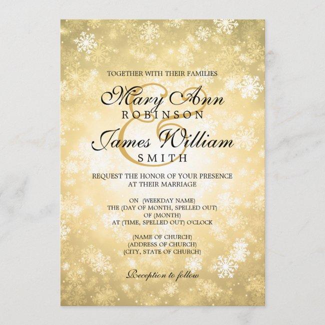 Elegant Wedding Winter Wonderland Sparkle Gold