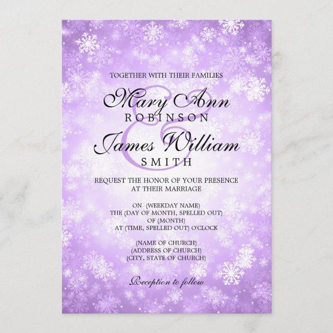 Elegant Wedding Winter Wonderland Sparkle Purple