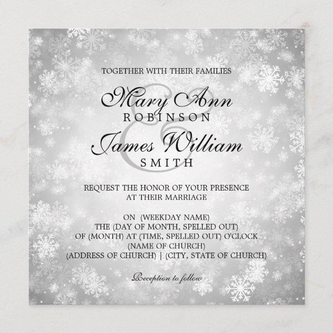 Elegant Wedding Winter Wonderland Sparkle Silver