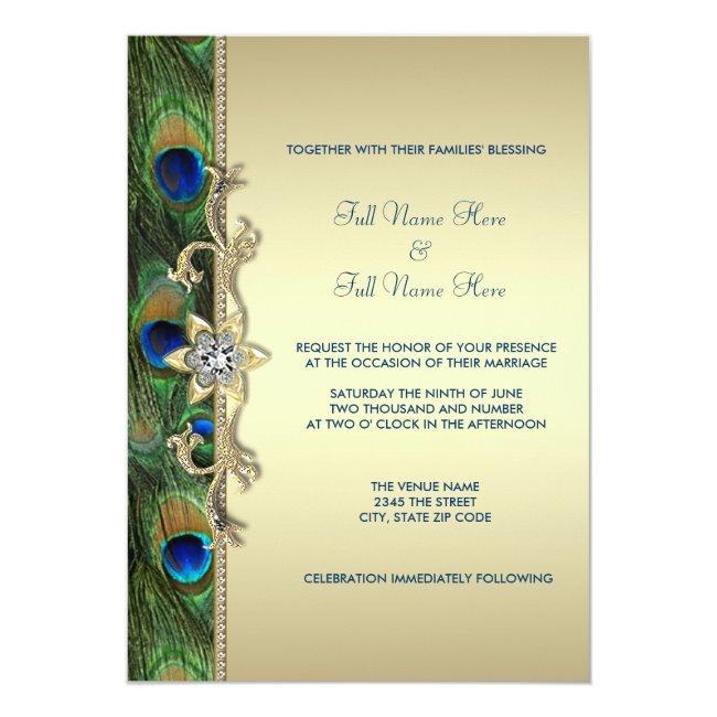 Emerald Green And Gold Peacock Wedding