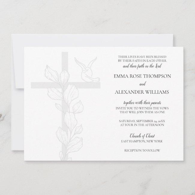 Emma Elegant Cross & Doves Christian Wedding