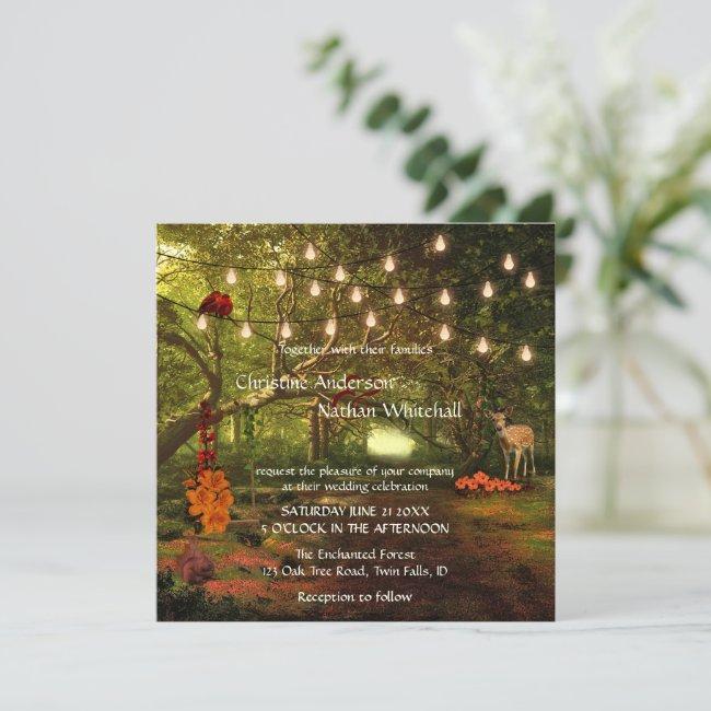 Enchanted Forest String Lights Wedding