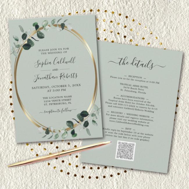 Eucalyptus Gold Metallic Sage All In One Wedding
