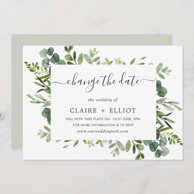 Eucalyptus Green Wreath Change The Date Wedding