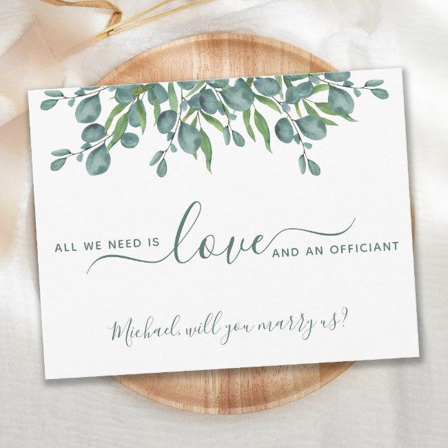 Eucalyptus Greenery Will You Marry Us Officiant