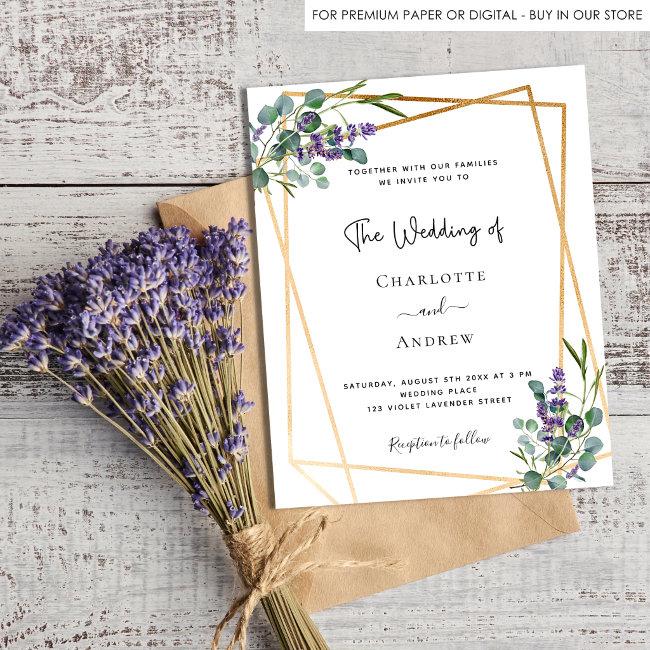 Eucalyptus Lavender Geo Budget Wedding  Flyer