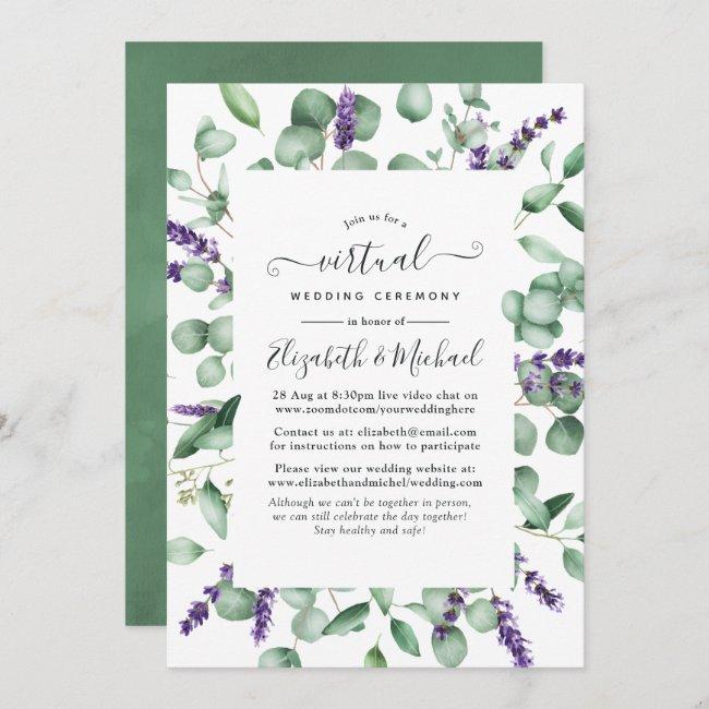 Eucalyptus Lavender Greenery Virtual Wedding