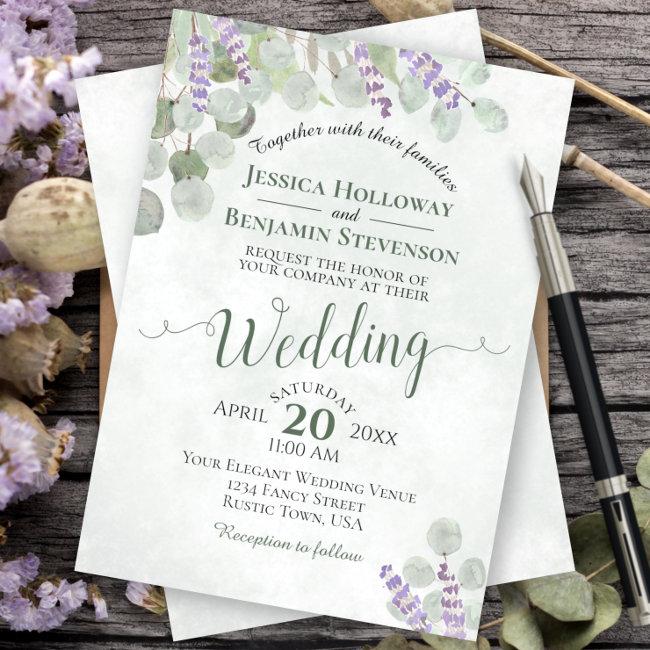 Eucalyptus Lavender Sage Green & Purple Wedding