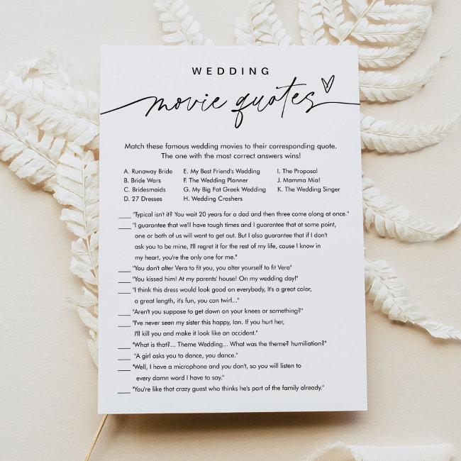 Everleigh Wedding Movie Quotes Baby Shower Game