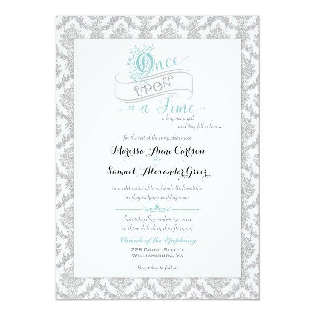Fairytale Once Upon A Time Damask Turquoise
