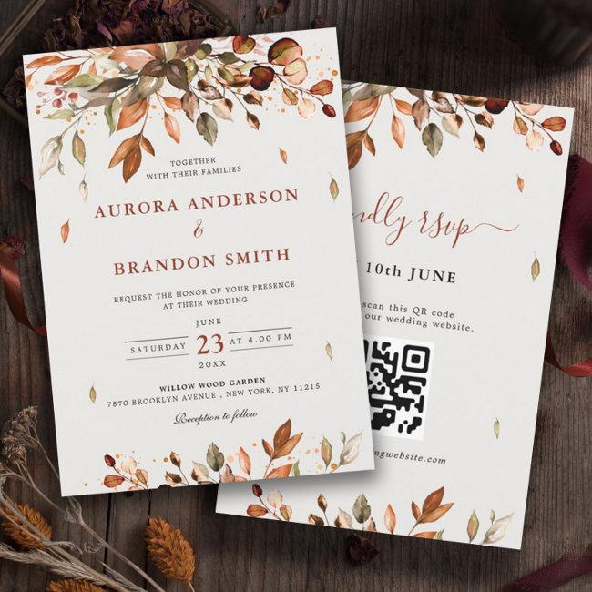 Fall Autumn Leaves Rustic Country Boho Wedding In