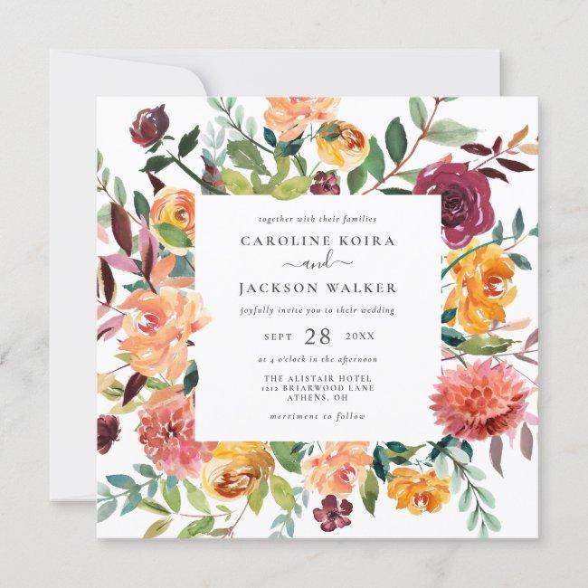Fall Floral Square Wedding