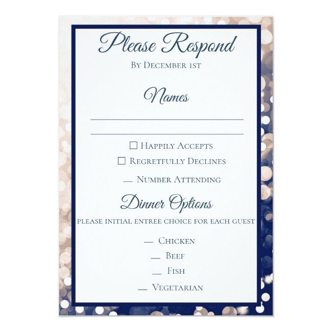 Fall Wedding Rsvp - Champagne And Navy