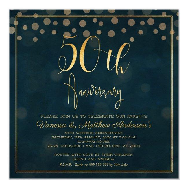 Faux Gold Calligraphy 50th Anniversary