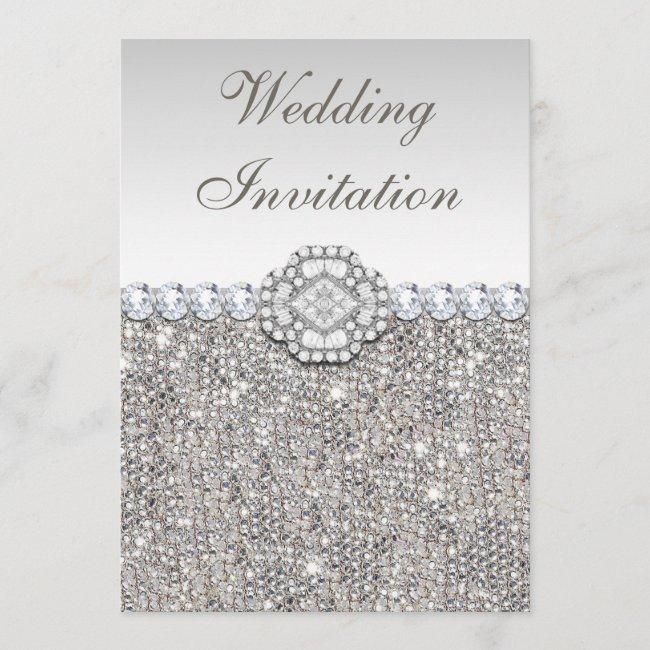 Faux Silver Sequins And Diamond Images Wedding