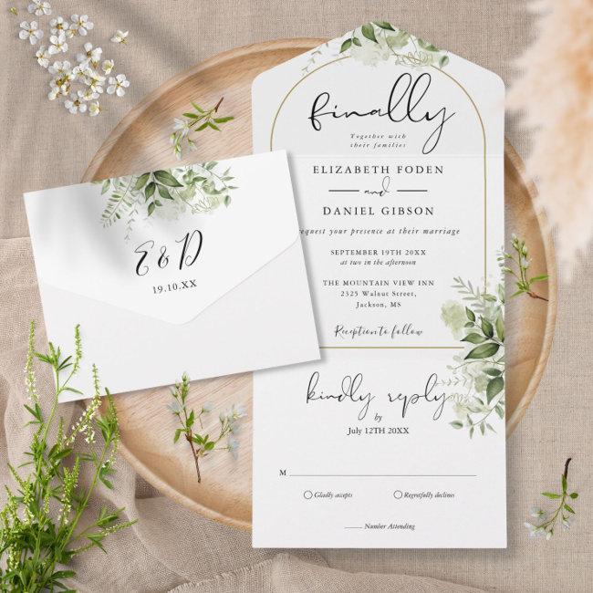 Finally Gold Arch Botanical Greenery Wedding All In One
