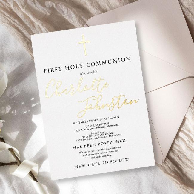 First Holy Communion Postponed New Date Foil