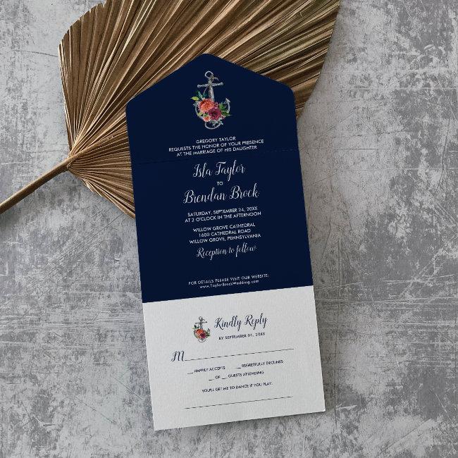Floral Anchor | Navy Autumn Song Request Wedding A All In One