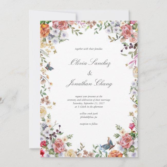 Floral Elegant Watercolor All In One Wedding